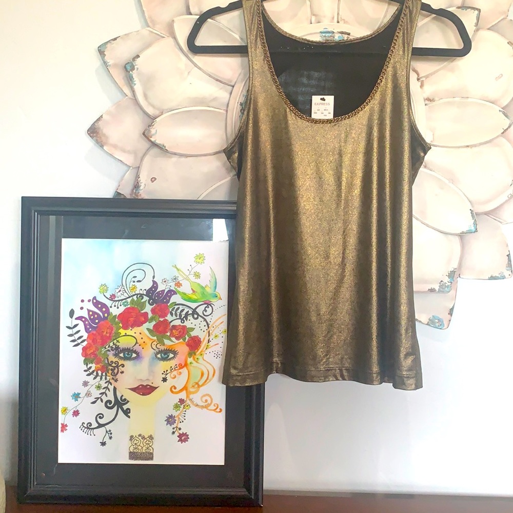 Metallic gold tank top